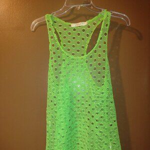 XL Lime Green Cover Up Women's Beach Wear Neon Sleeveless Pool Dress XLG